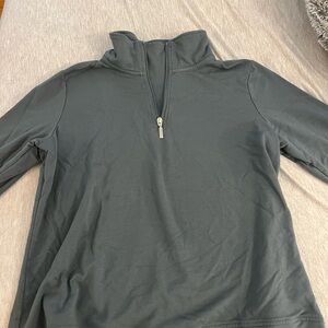 Women's Half-Zip Pullover Top - Dark Gray